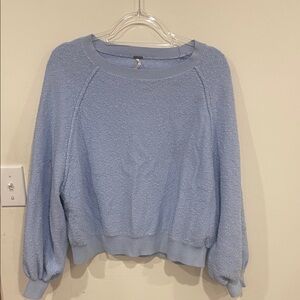 Free People Light Blue Crew Neck Sweater